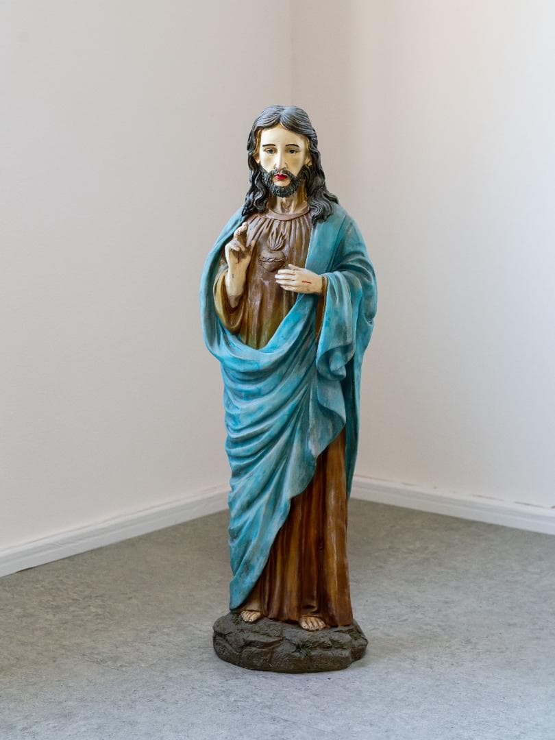 イエス・キリスト像 Jesus Statue アンティーク 木彫り彫刻