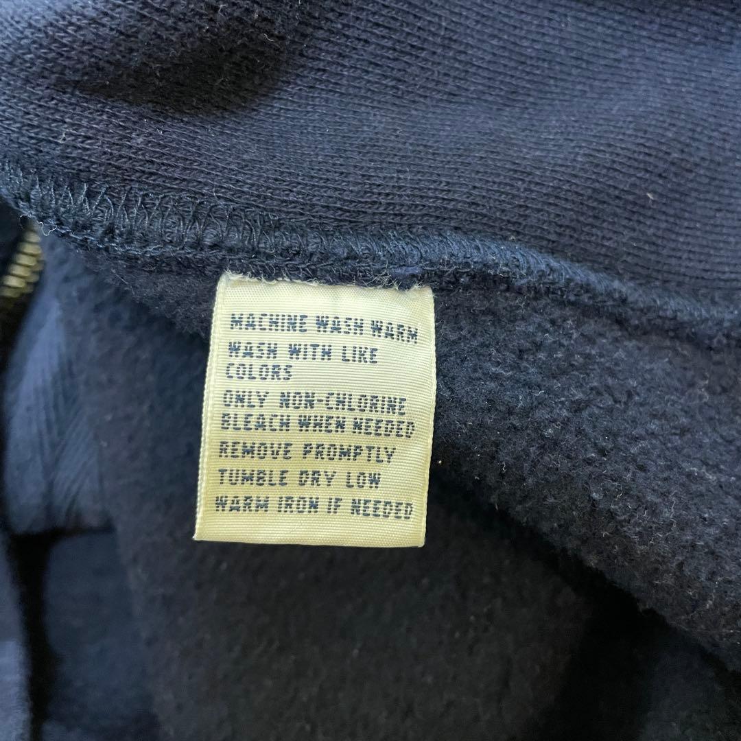 90's ポロバイラルフローレン フルジップパーカー ワンポイント サーマル 紺