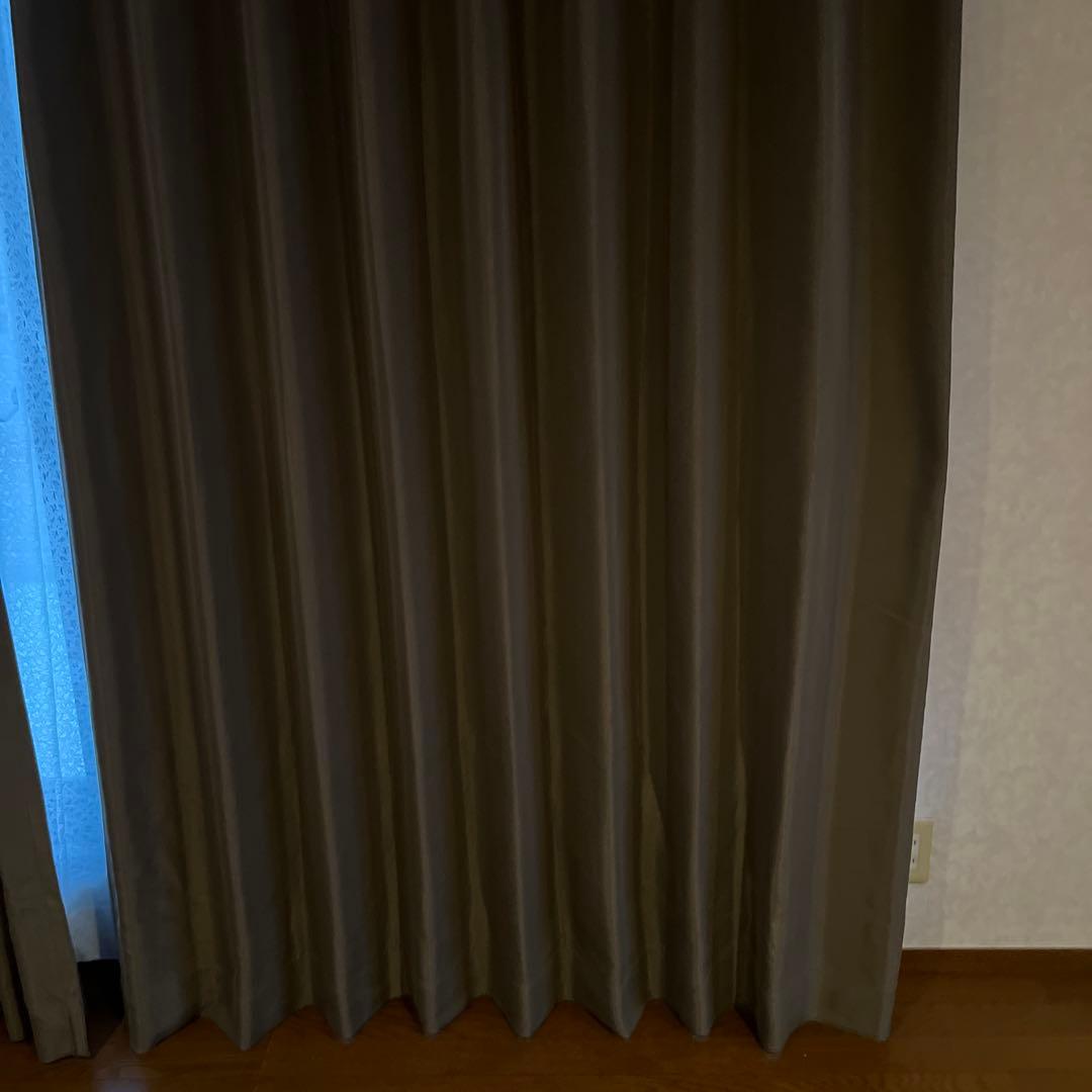【美品】❤️ドレープカーテン遮光 遮熱1級カーテン オーダーカーテン ブラウン系