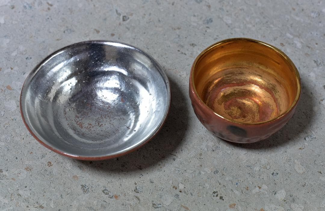 赤楽嶋台茶碗セット　陶楽造　共箱　ＮＯ-112　茶道具