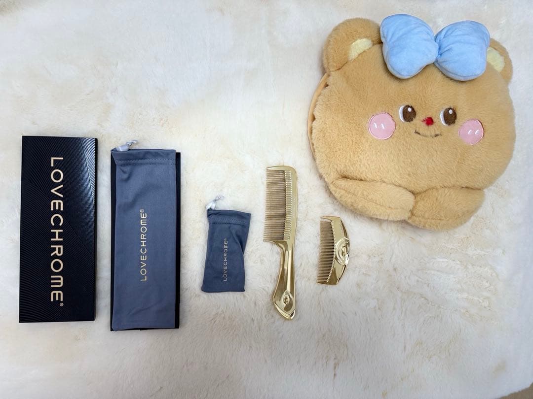 LOVECHROME ゴールド折りたたみコーム 2本セット