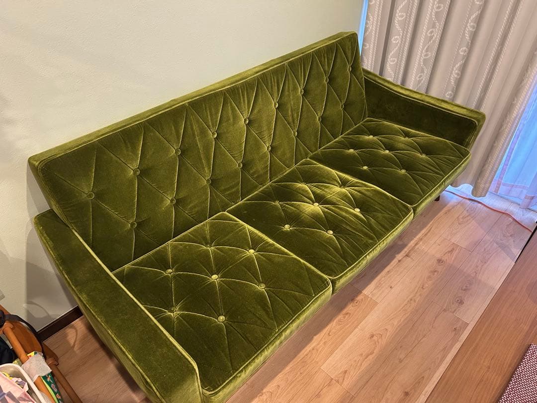 カリモク60 ロビーチェア 3シーター モケットグリーン