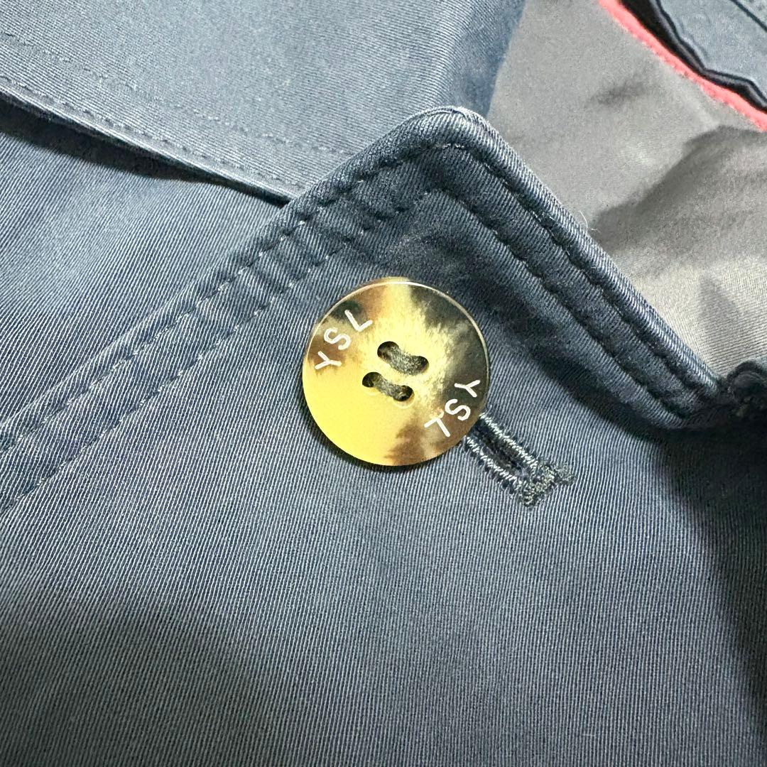 イヴサンローラン トレンチコート ライナー ベルト ステンカラー ネイビー L