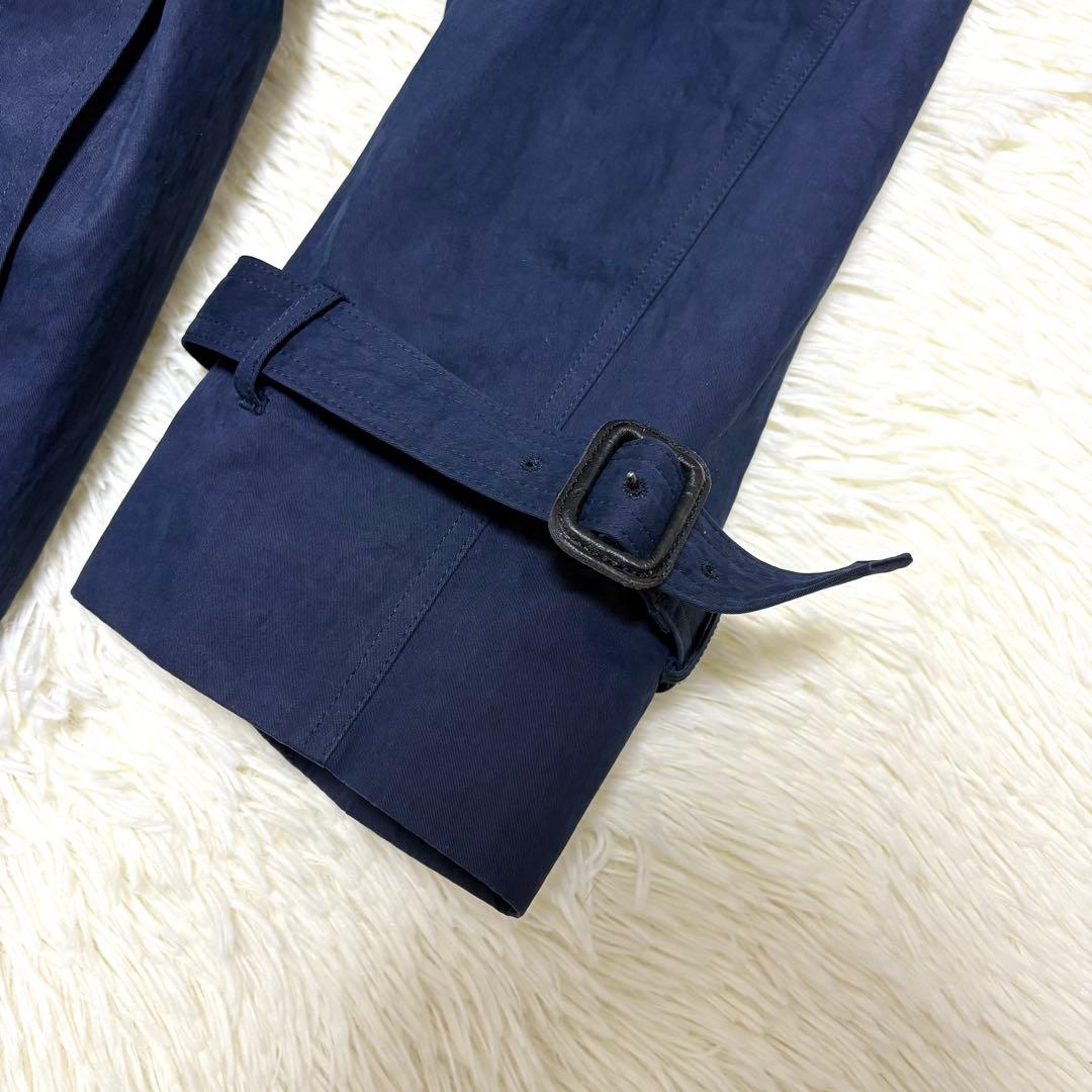 イヴサンローラン トレンチコート ライナー ベルト ステンカラー ネイビー L