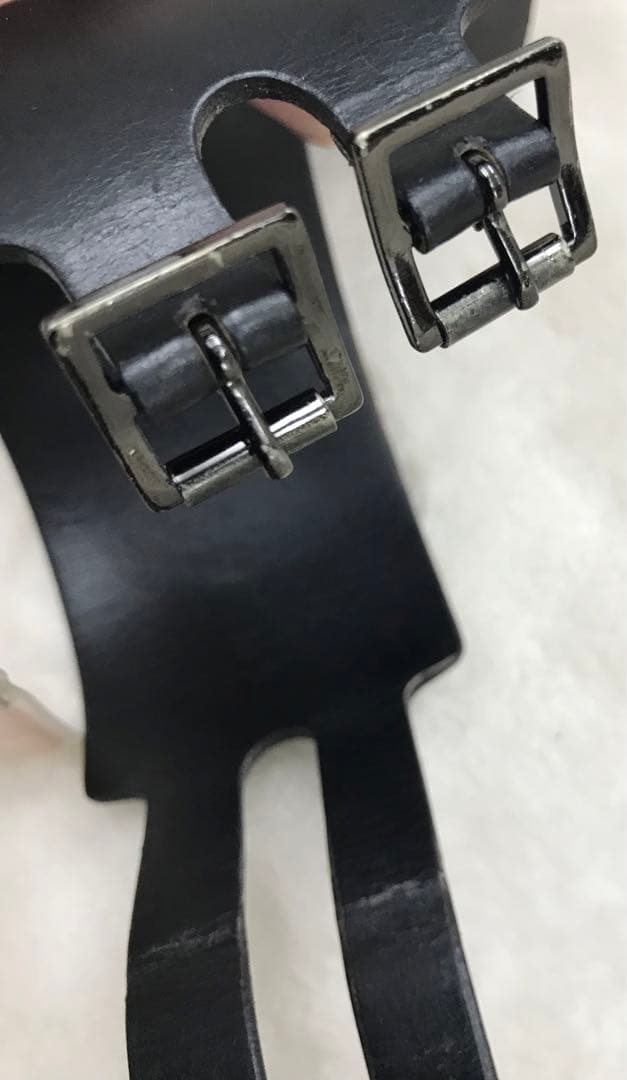 稀少ジャムホームメイドアンドレディメイド革バングルブレスレット黒リストバンドレア