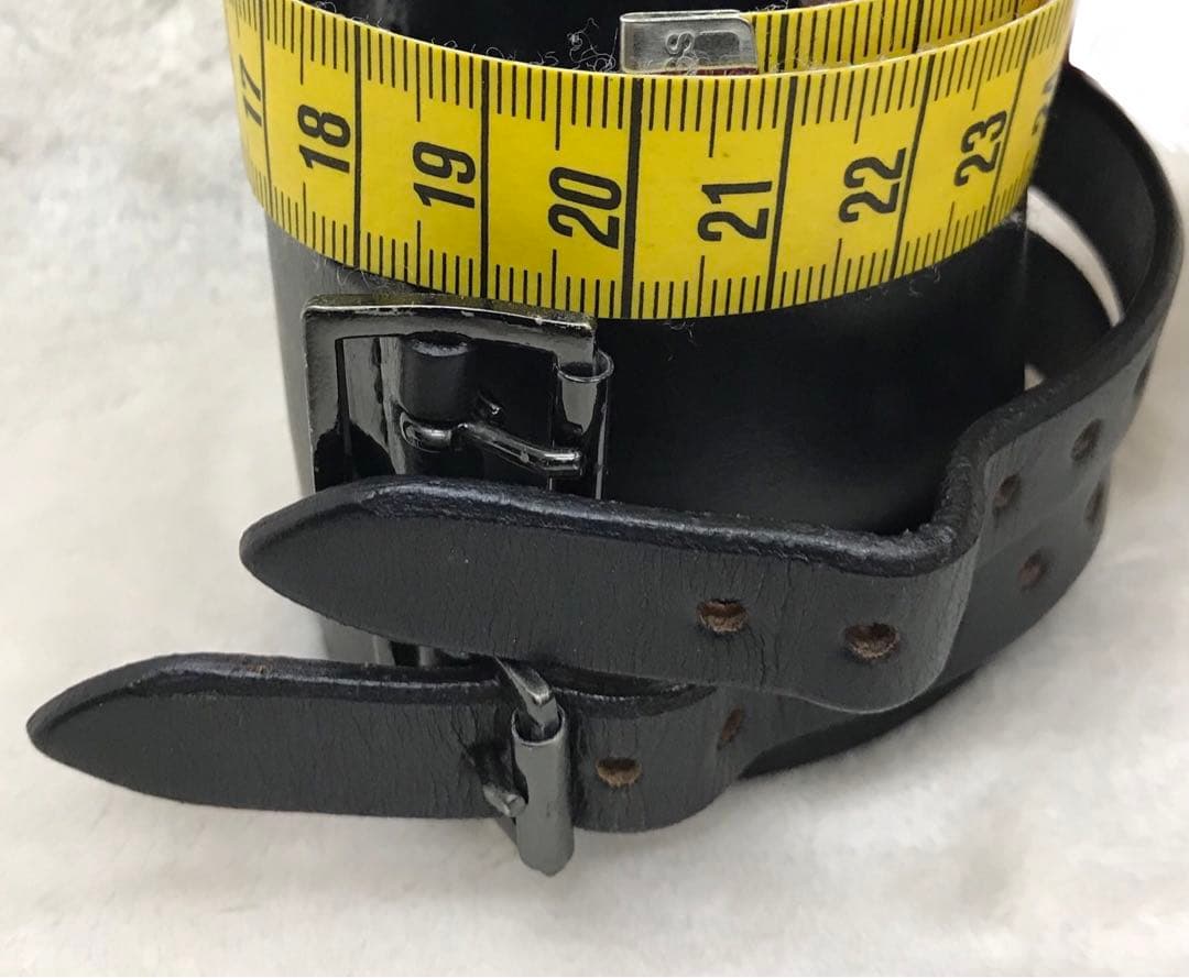 稀少ジャムホームメイドアンドレディメイド革バングルブレスレット黒リストバンドレア