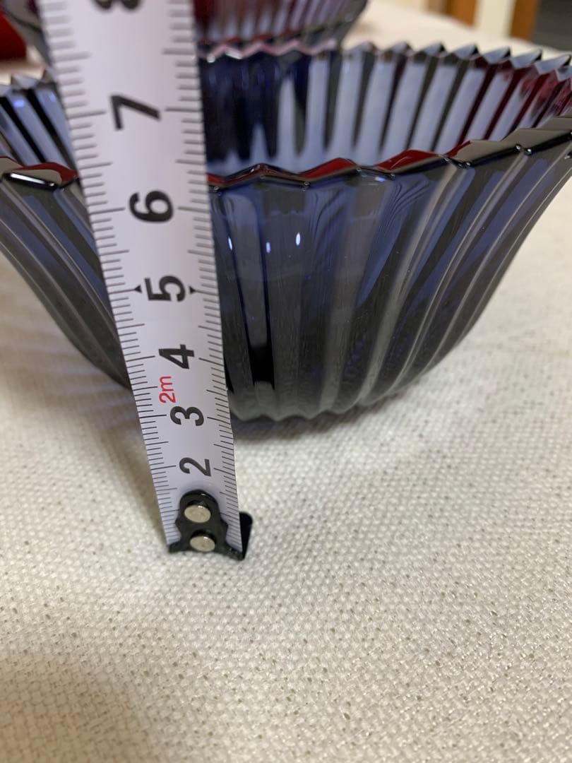 Baccarat ネイビー ガラスボウル 3個セット