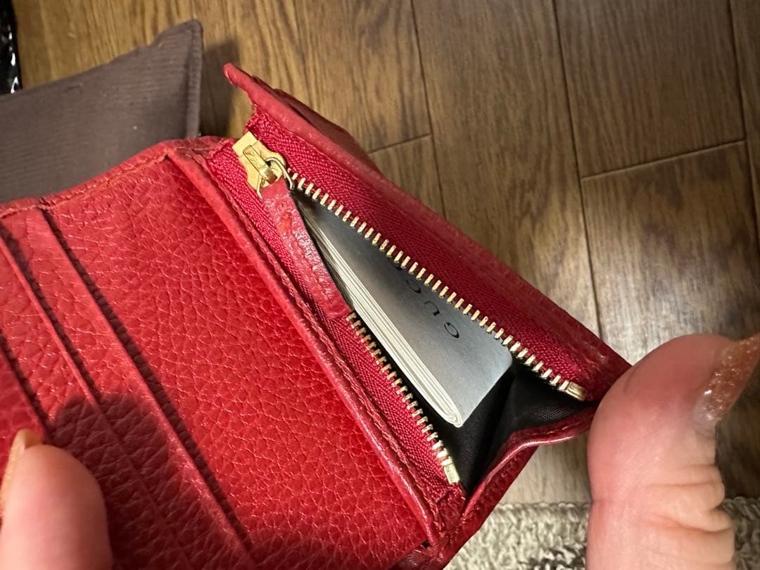 Gucci マーモント　レッド　二つ折り財布 ミニ財布