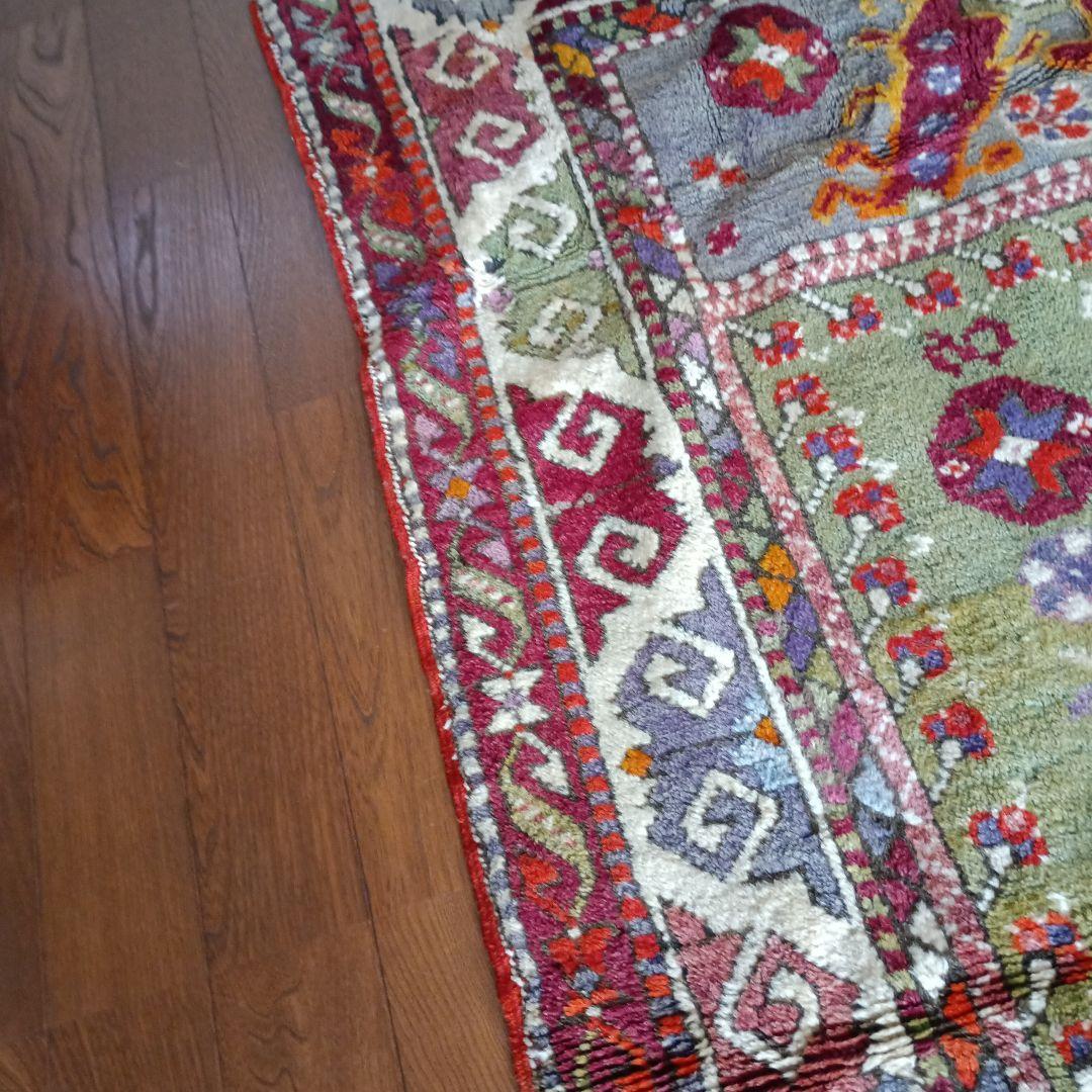 ペルシャ絨毯　トルコ絨毯　トライバルラグ　草木染　アンティーク