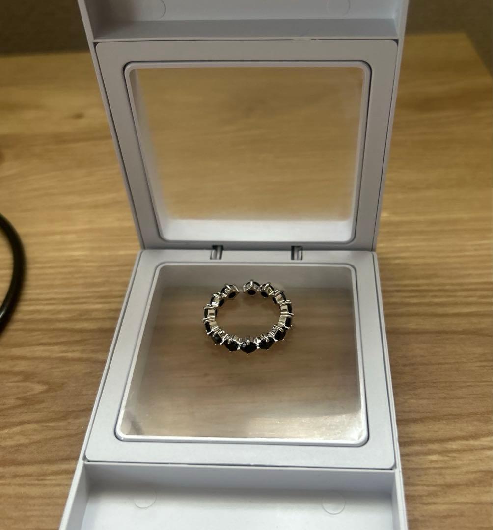 WOOINGリングフリーサイズ　BTSジョングク使用　ブラック