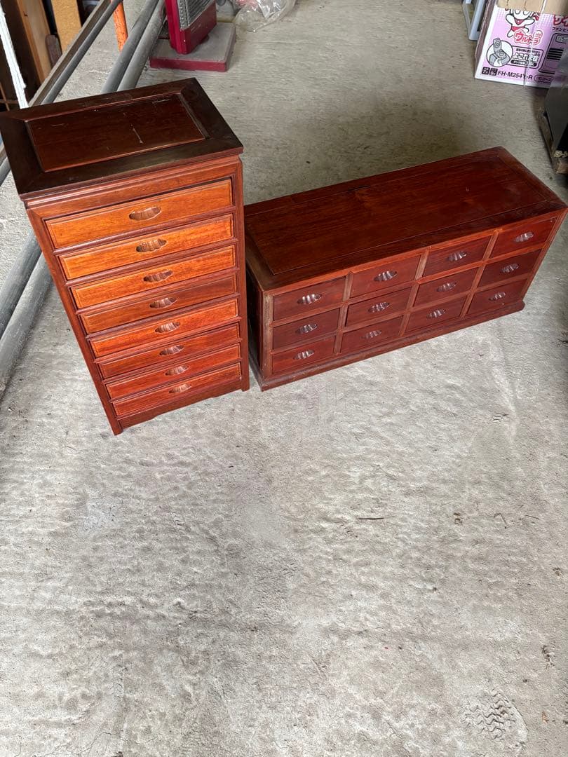 唐木 花梨 無垢材 唐木家具 薬棚 薬箪笥 小物入れ 小箪笥 アンティーク