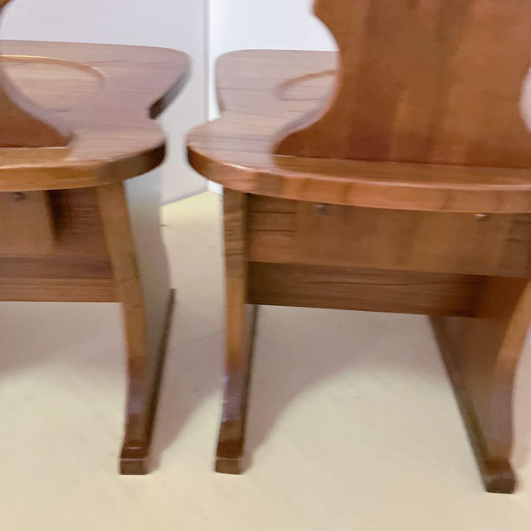 木製　ダイニングチェア　2脚セット　デザインチェア　アームレスチェア　椅子