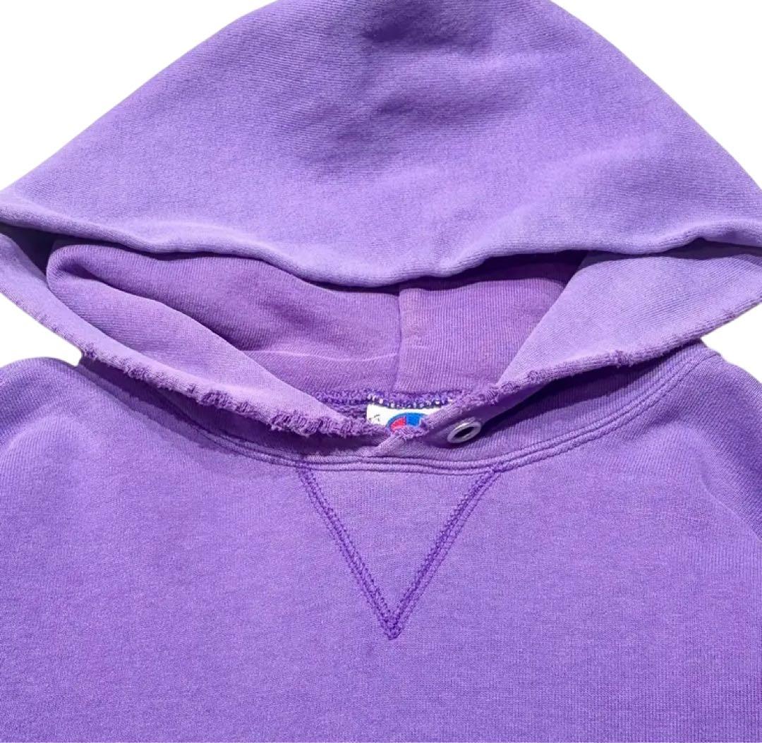 オールド 90s USA製 champion 前V スウェット フーディー 紫