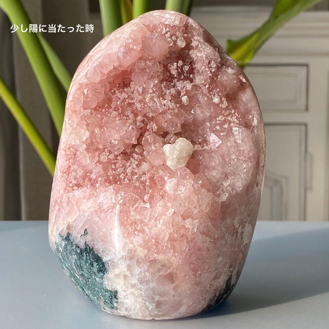 【 天然石 どっしり ピンクアメジスト 原石 ドーム 約1.1kg