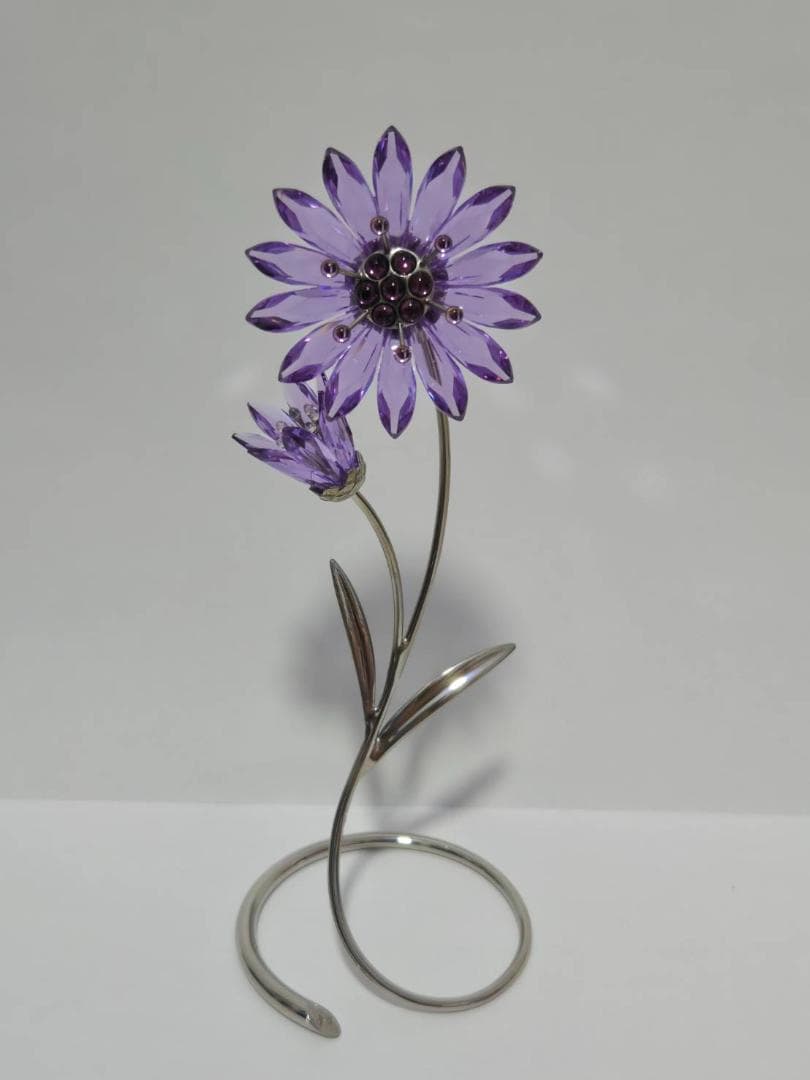 Swarovski 紫色 花の置物 約15cm