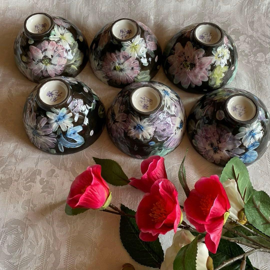 新品未使用　ゆずりは工房の風花　飯碗6個セット、湯呑み6個セット