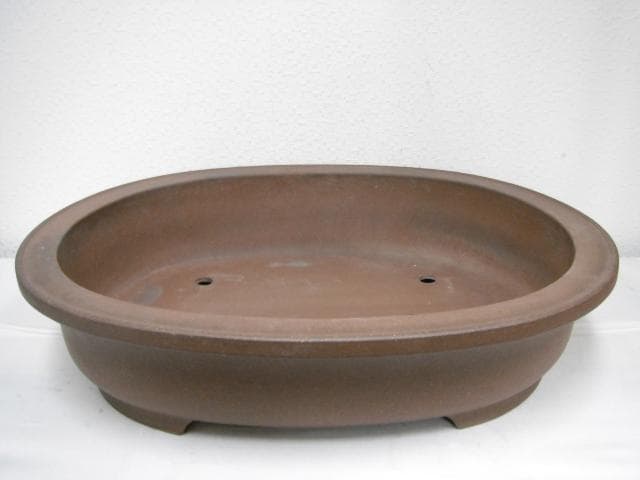 盆栽鉢 植木鉢 楕円鉢 中国宜興 落款