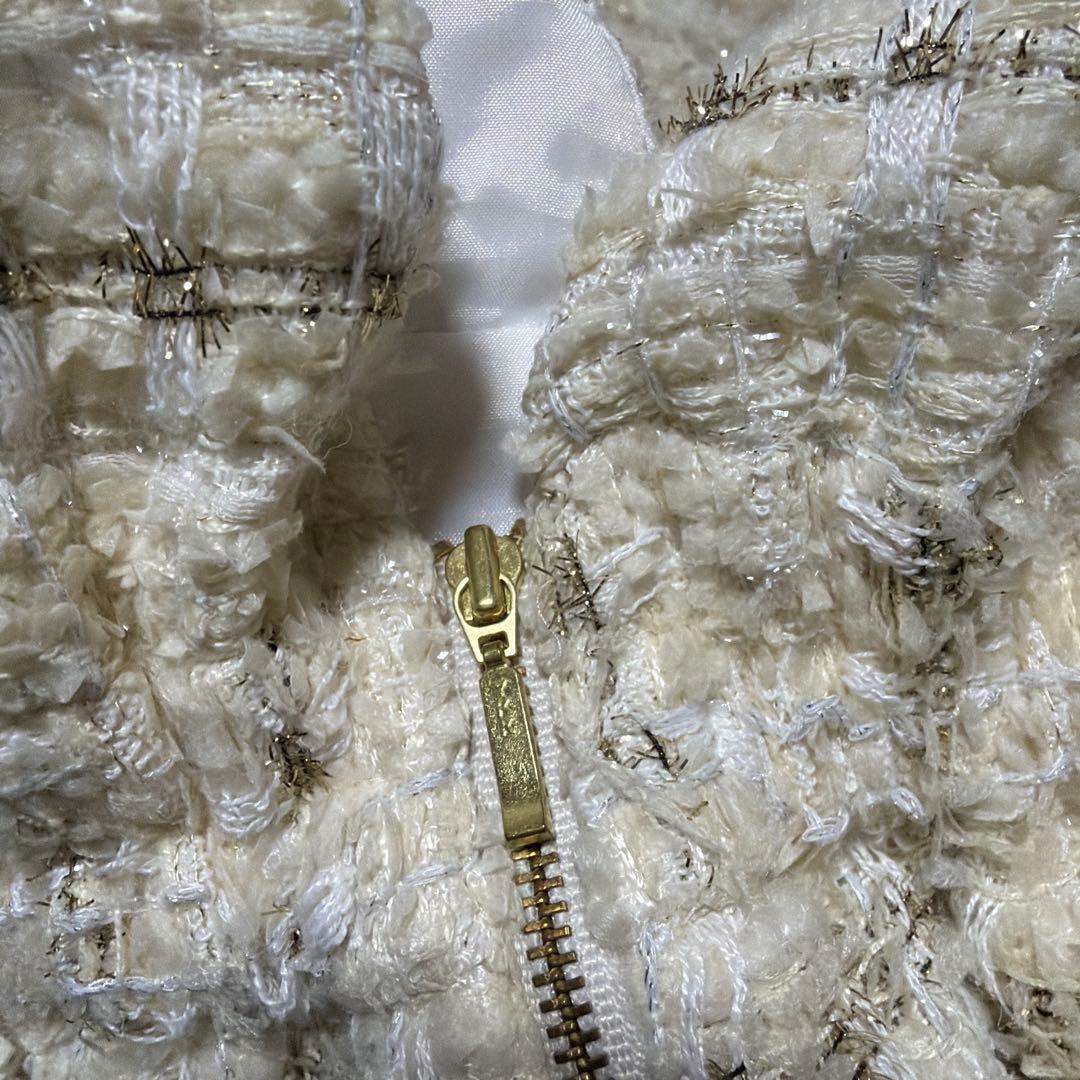 OBLI ツイードジャンパースカート　ツイード　フレアスカート