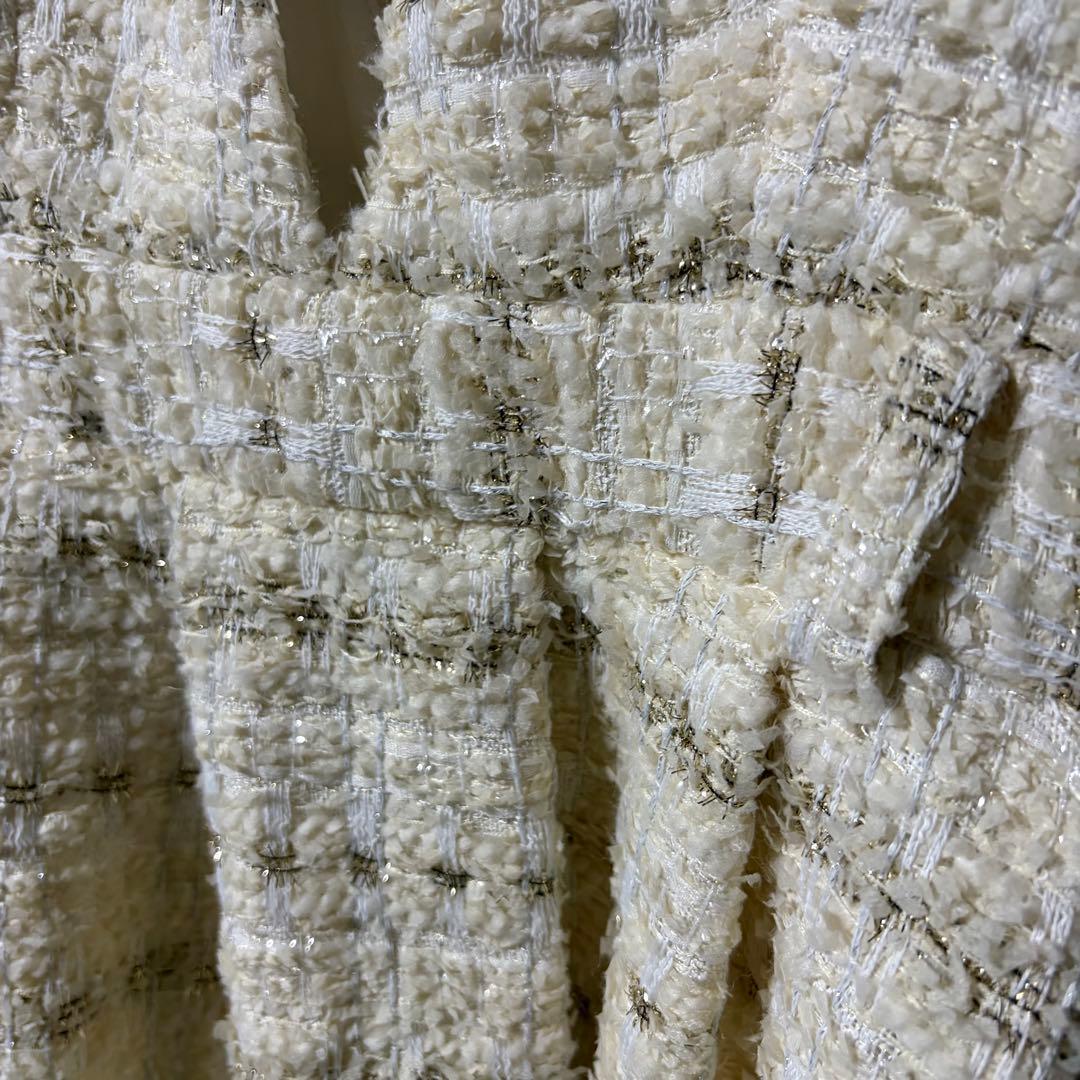 OBLI ツイードジャンパースカート　ツイード　フレアスカート