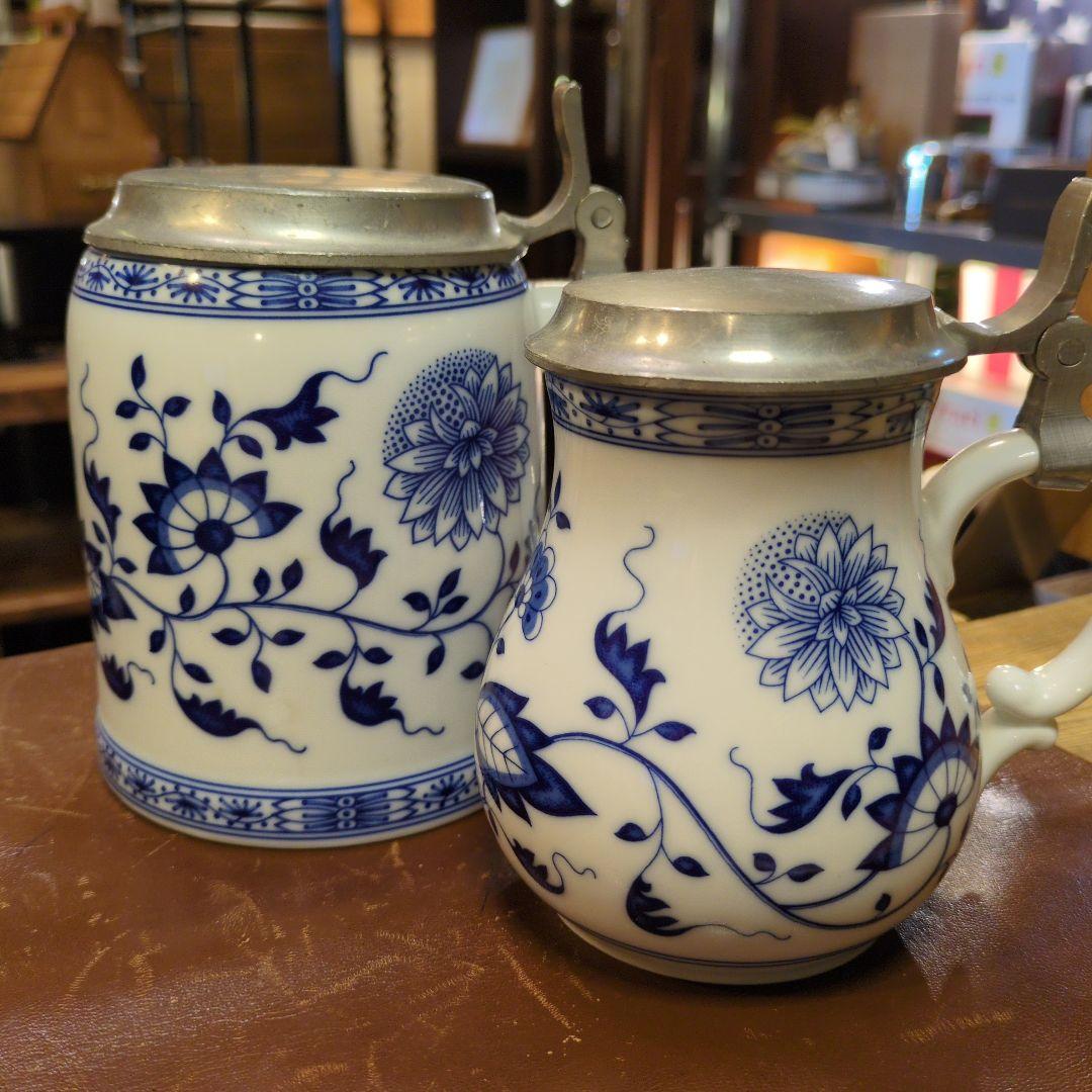 ドイツ製 ビアマグ フッチェンロイター ブルーオニオンビアジョッキ