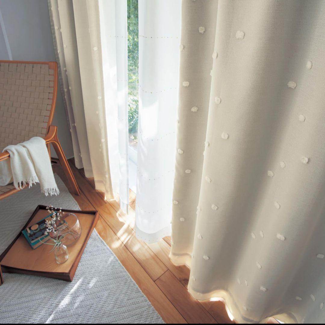 コーティング裏地付き遮光・遮熱・防音オーダーカーテン　165×185cm 2枚