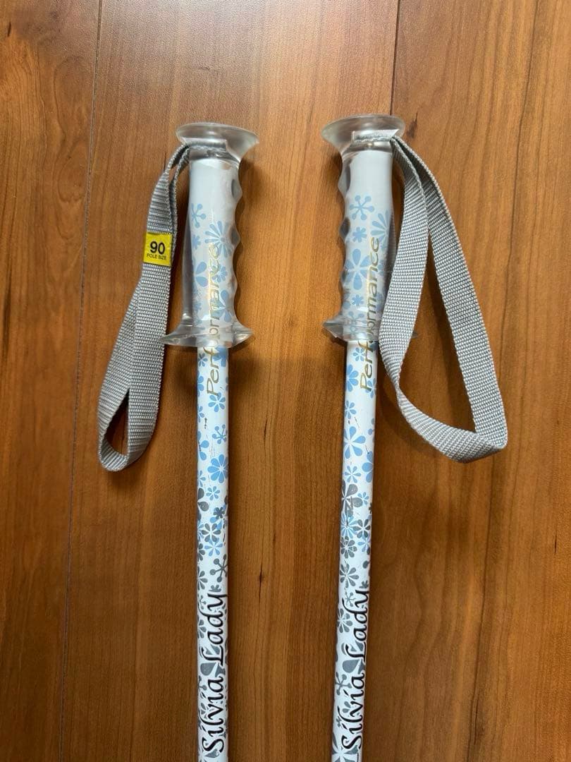 ジュニアスキー板120cm ストック90cm