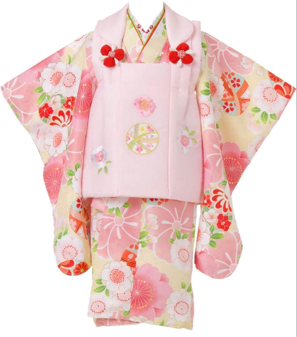 七五三　着物　被布セット 3歳　京都花ひめ　ピンク