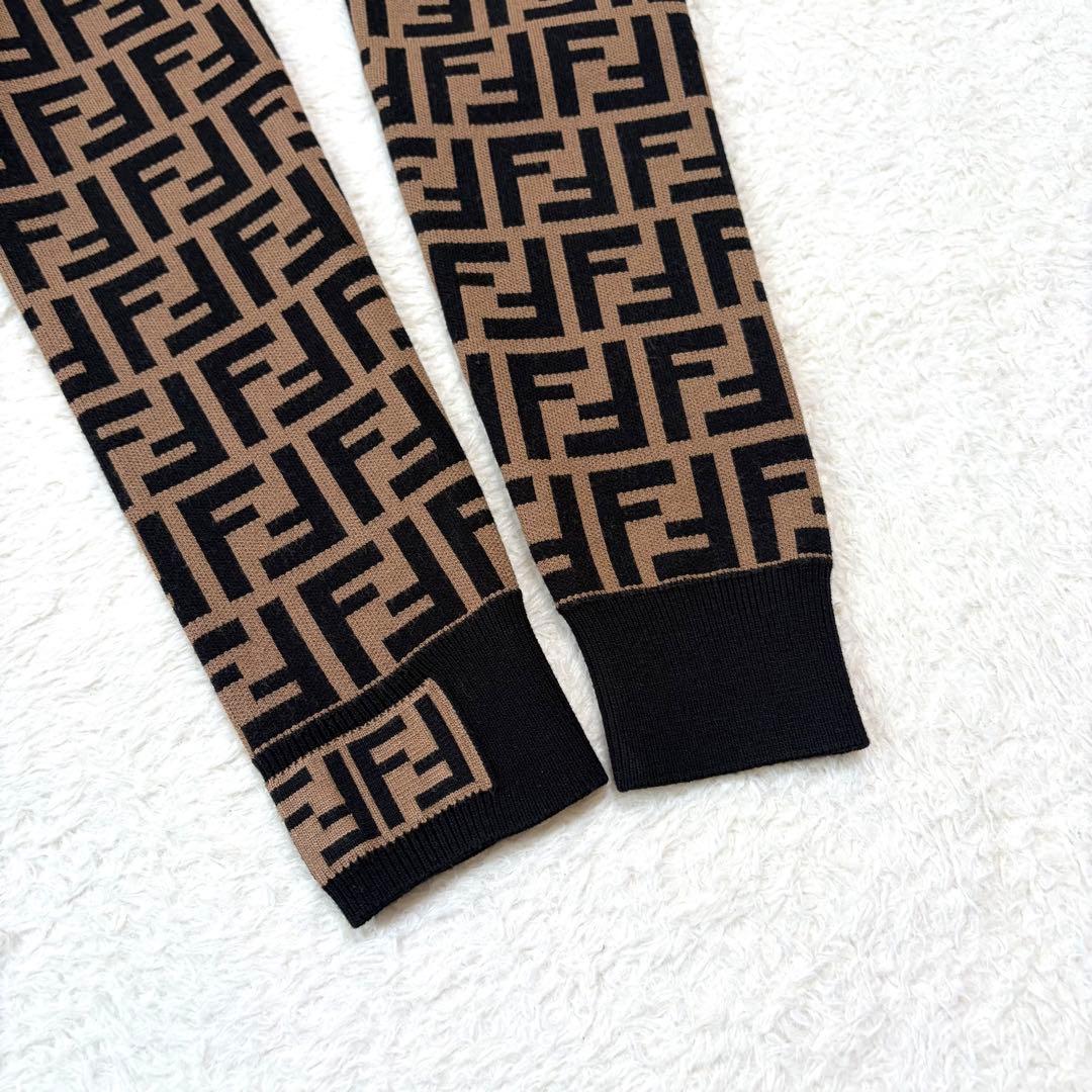 【美品】FENDI フェンディ ニットワンピース ズッカ柄 長袖 36