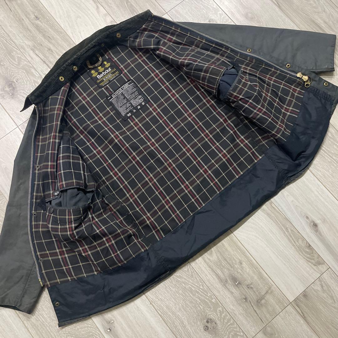 90s 英国製 barbour border オイルドジャケット ボーダー
