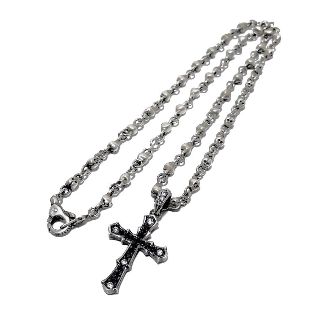 ライオンハート ネックレス スカル チェーン シルバー 950 クロス 十字架