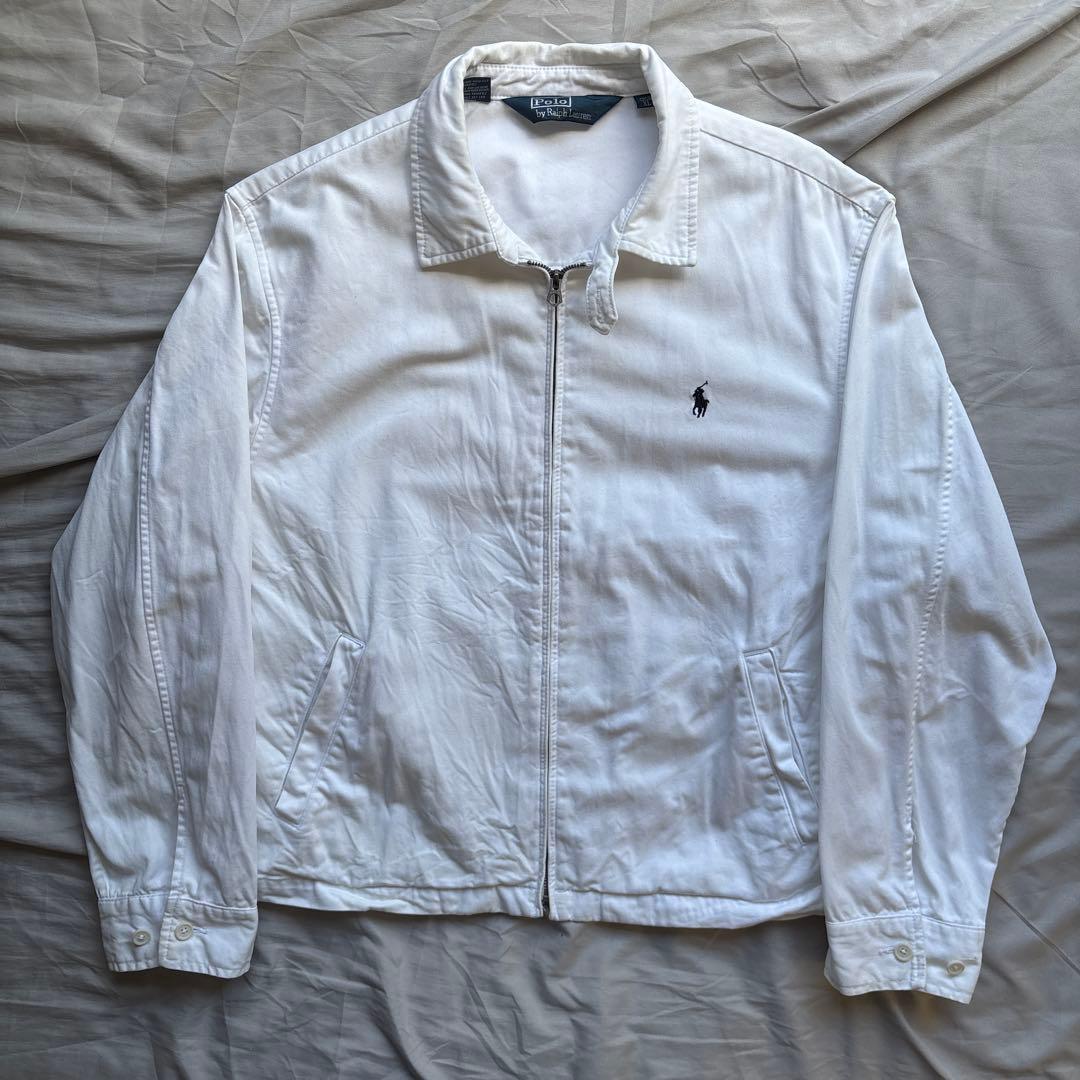 【90s】Ralph Lauren スウィングトップ ホワイト ポニー刺繍