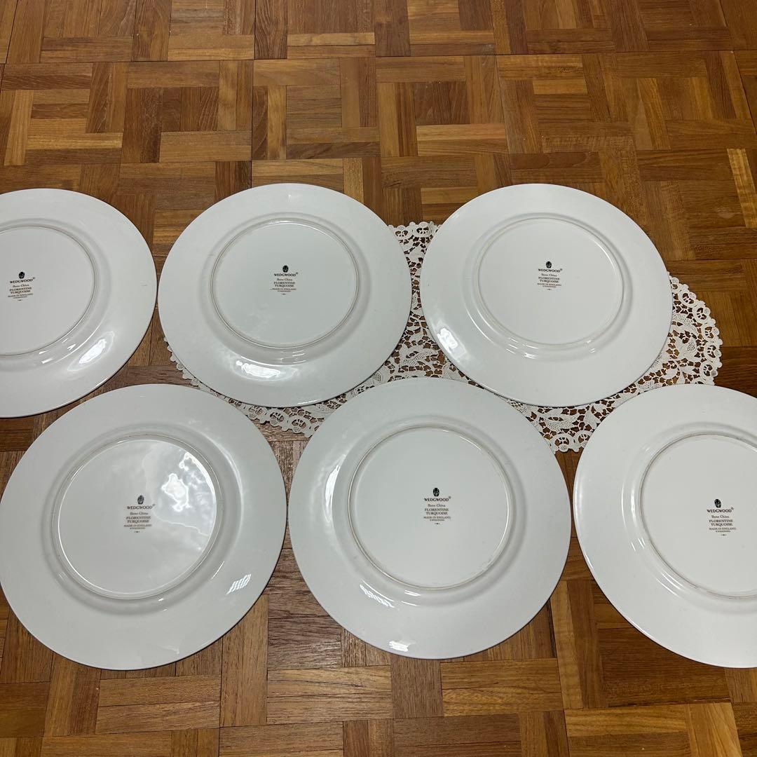 ウェッジウッド フロレンティーン ターコイズ 27cm プレート 6枚