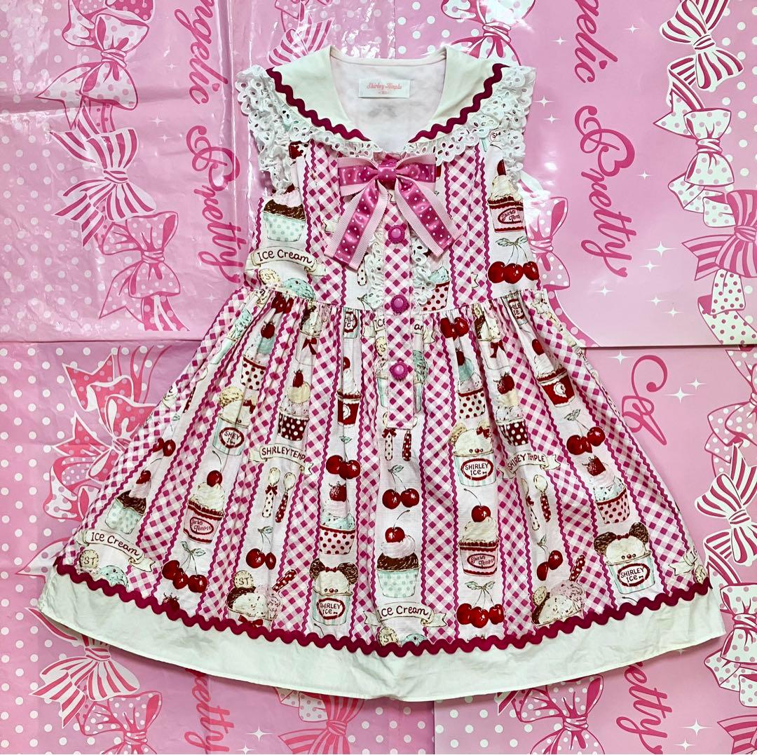 シャーリーテンプル 限定カップアイス ノースリーブワンピース セーラー 120