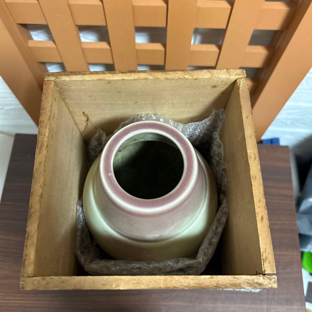 洛峰作　花瓶　花器　共箱　木箱