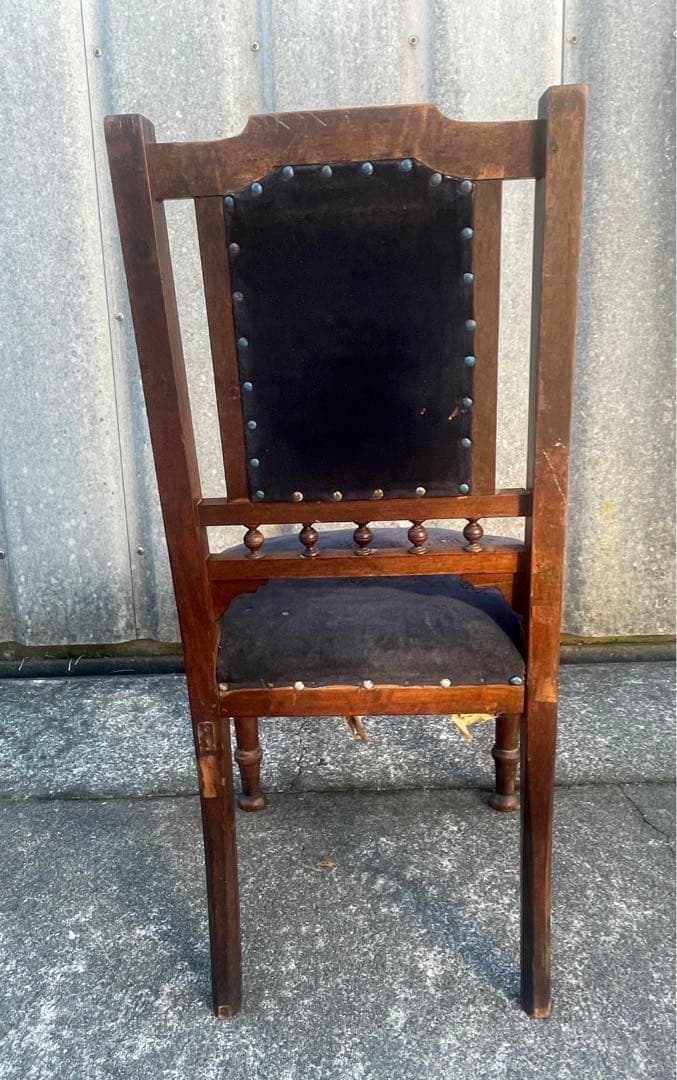 アンティーク/英国/イギリス製/サロンチェア/ダイニングチェア/椅子/ベロア