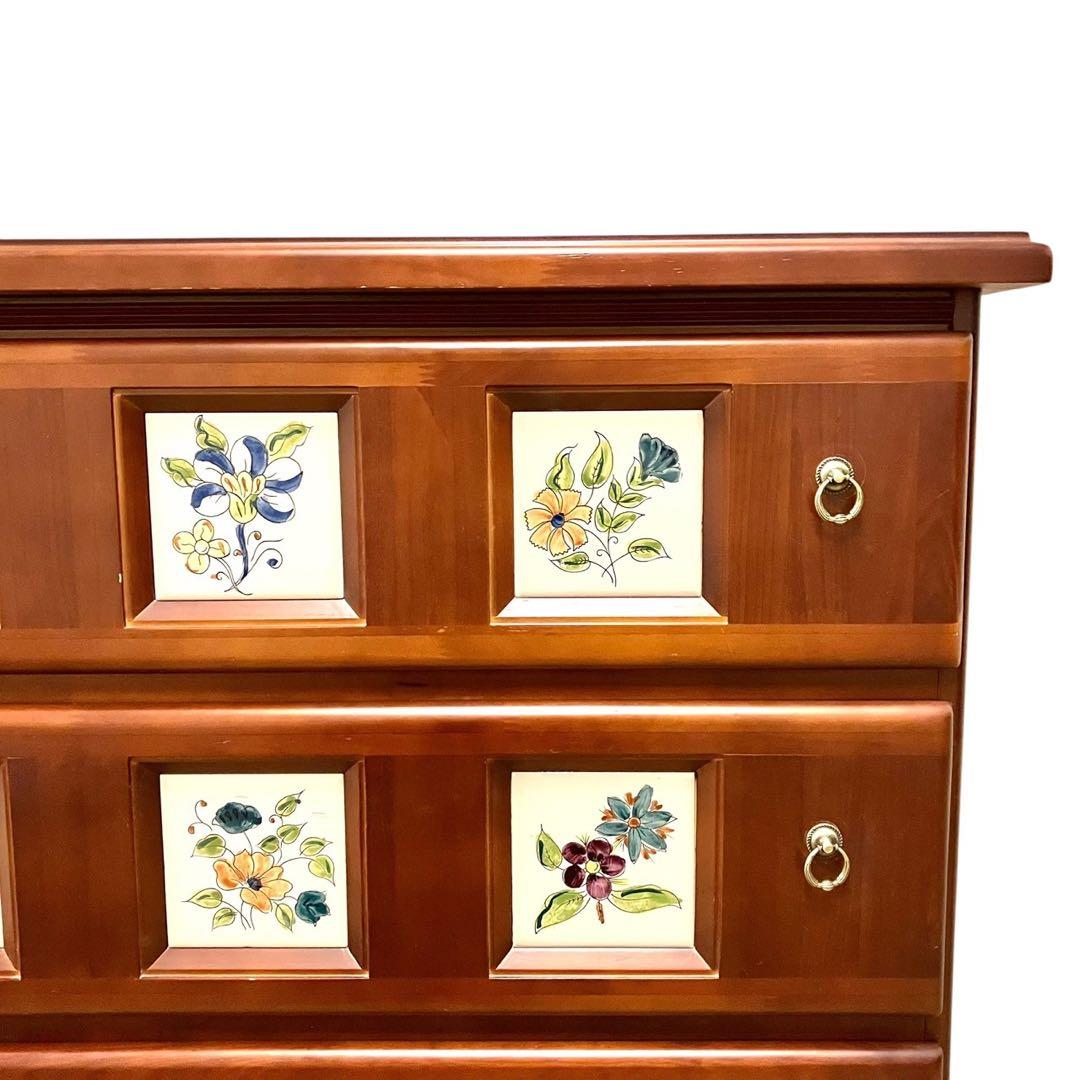 【美品】ACTUS アクタス バレンシア タイル チェスト スペイン 天然木