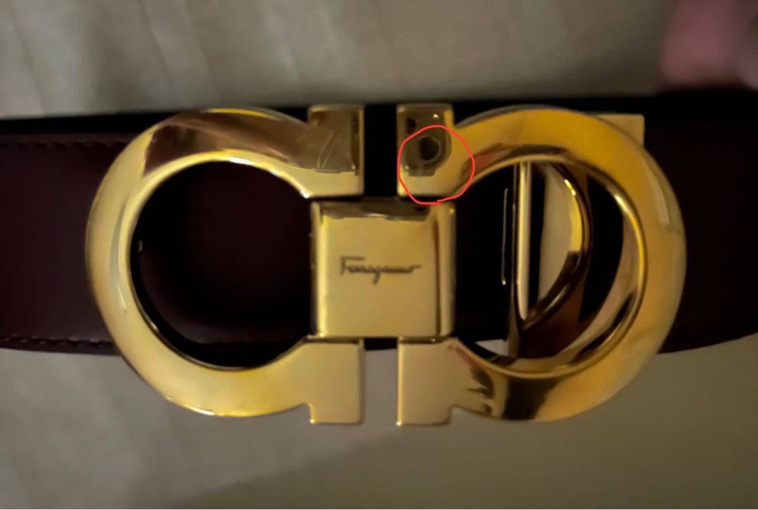 Ferragamo ブラウンブラックリバーシブル神士ベルト