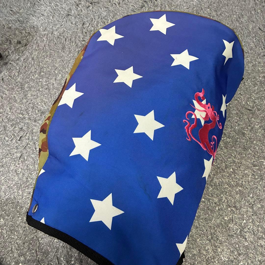 ダンスウィズドラゴン キャディバッグ スタンド式 4分割 軽量モデル 迷彩 星柄