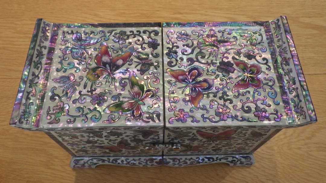 【9800円→8500円】韓国伝統工芸品 双子宝石箱 螺鈿細工ジュエリーボックス