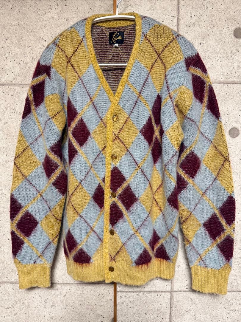 ニードルス Needles アーガイル モヘアニット カーディガン XS