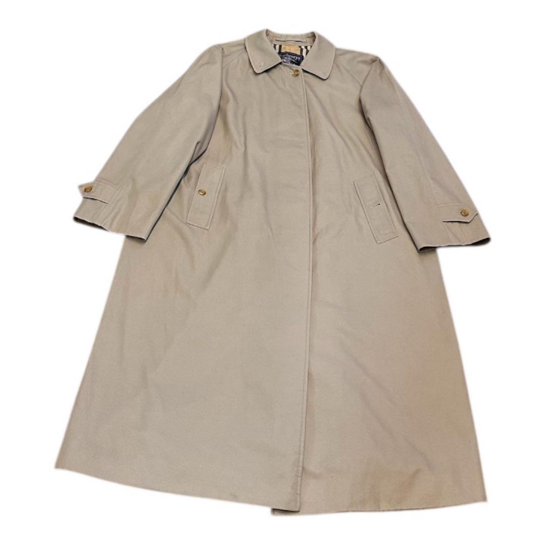 最終値下げ英国製 90s バーバリー ステンカラーコート レディース ロング