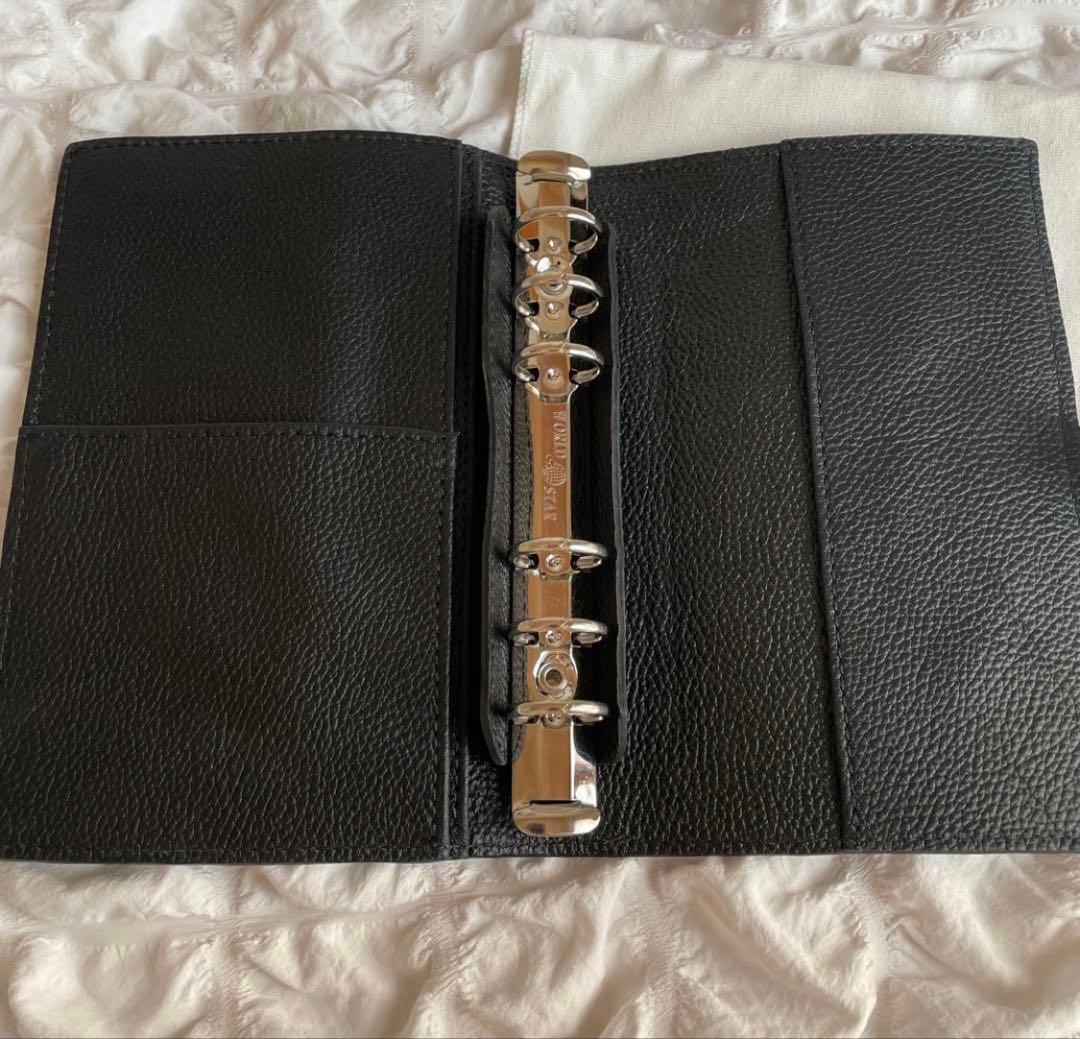 1点のみ 韓国 バインダー ブラック リフィル レザー 牛革 現金 貯蓄