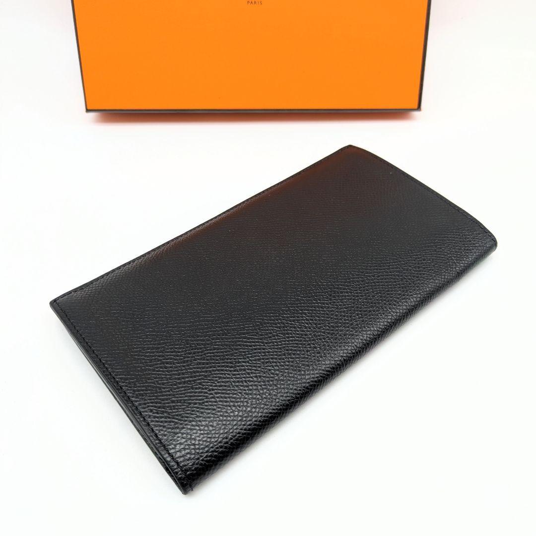 【箱/保証書付き未使用級】シチズンツイルロング エルメス 長財布 2つ折り 黒