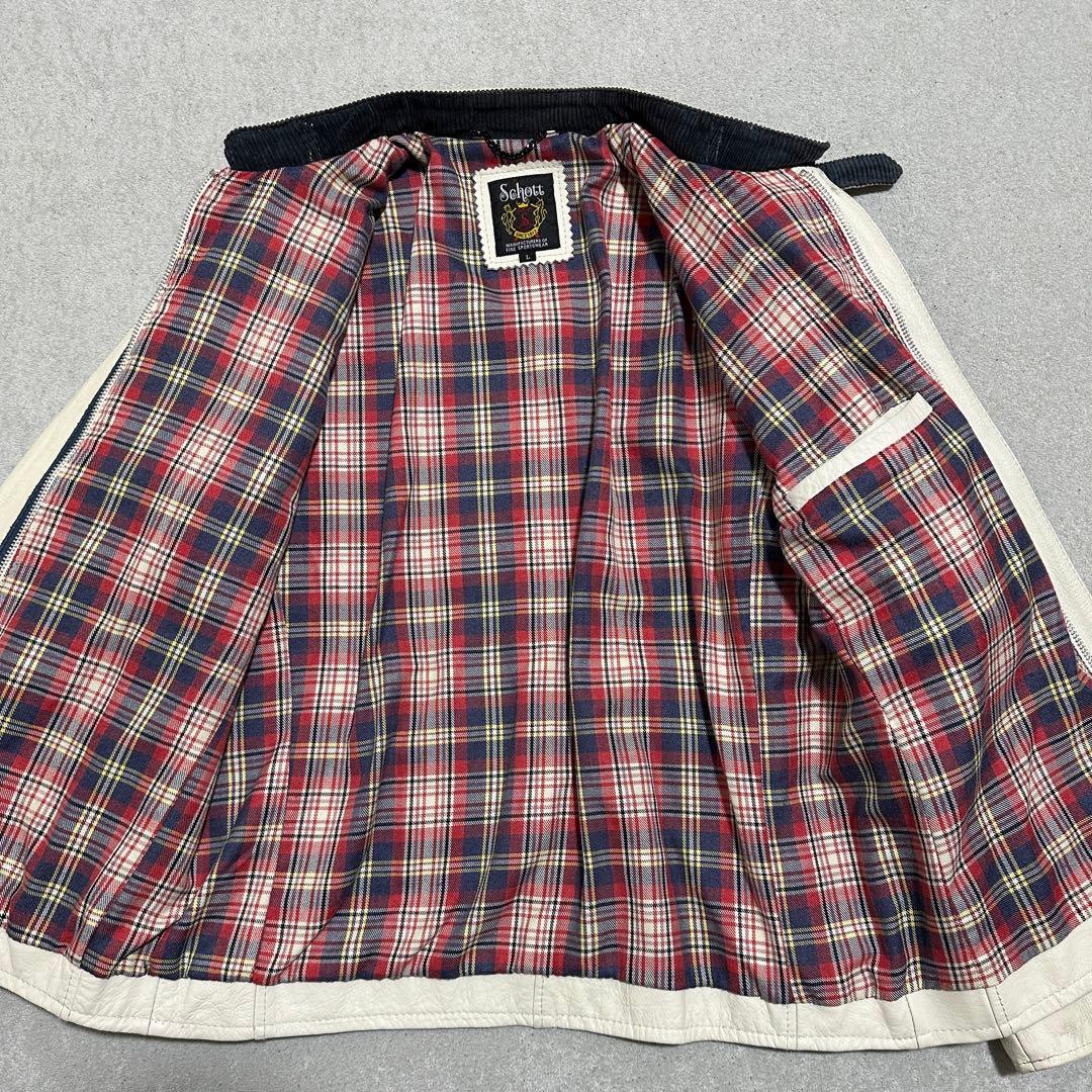 メンズL✨　クラシックレーサー　Schott　シングルライダース　牛革　ホワイト