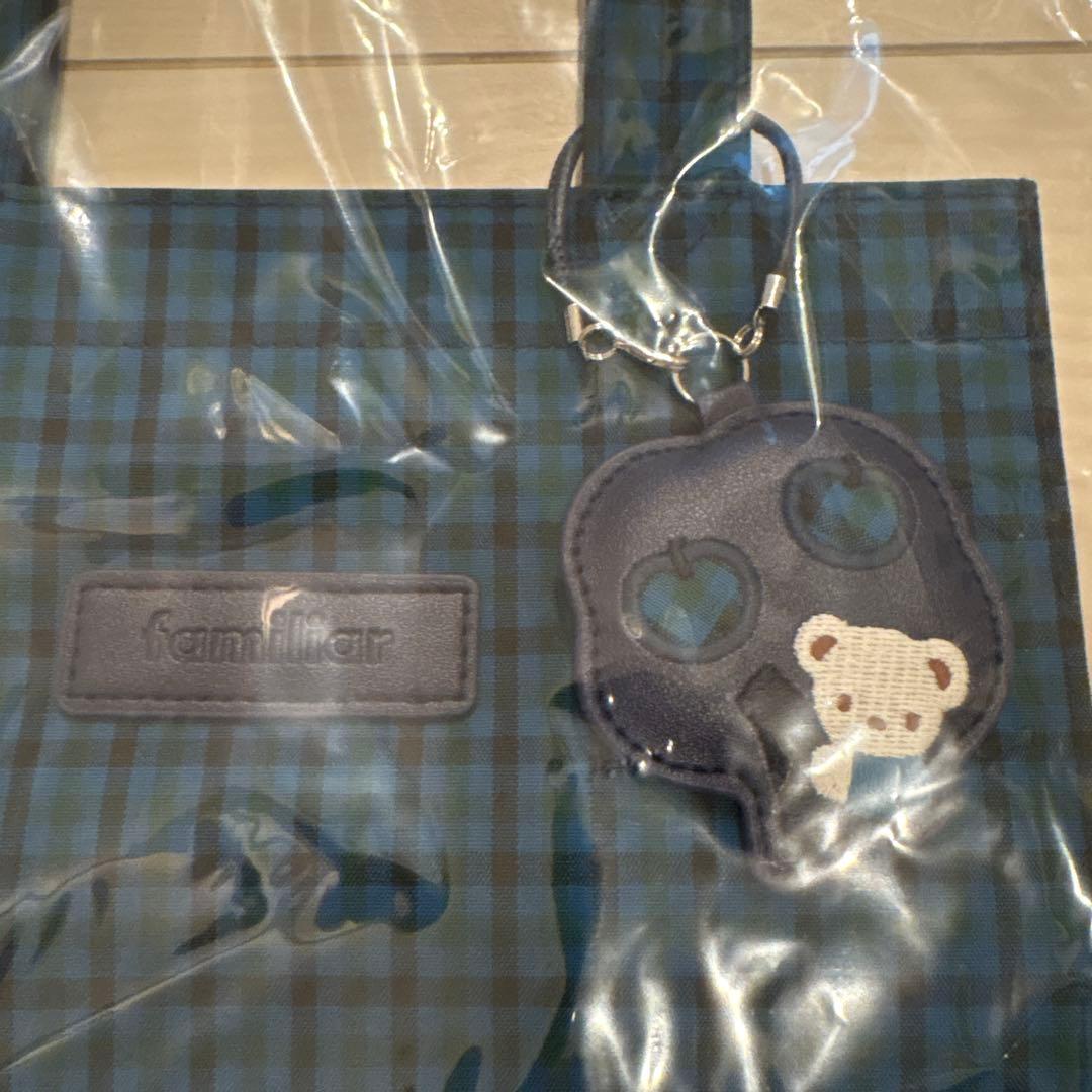 完売【新品未使用】familiar トートバッグ 青チェック