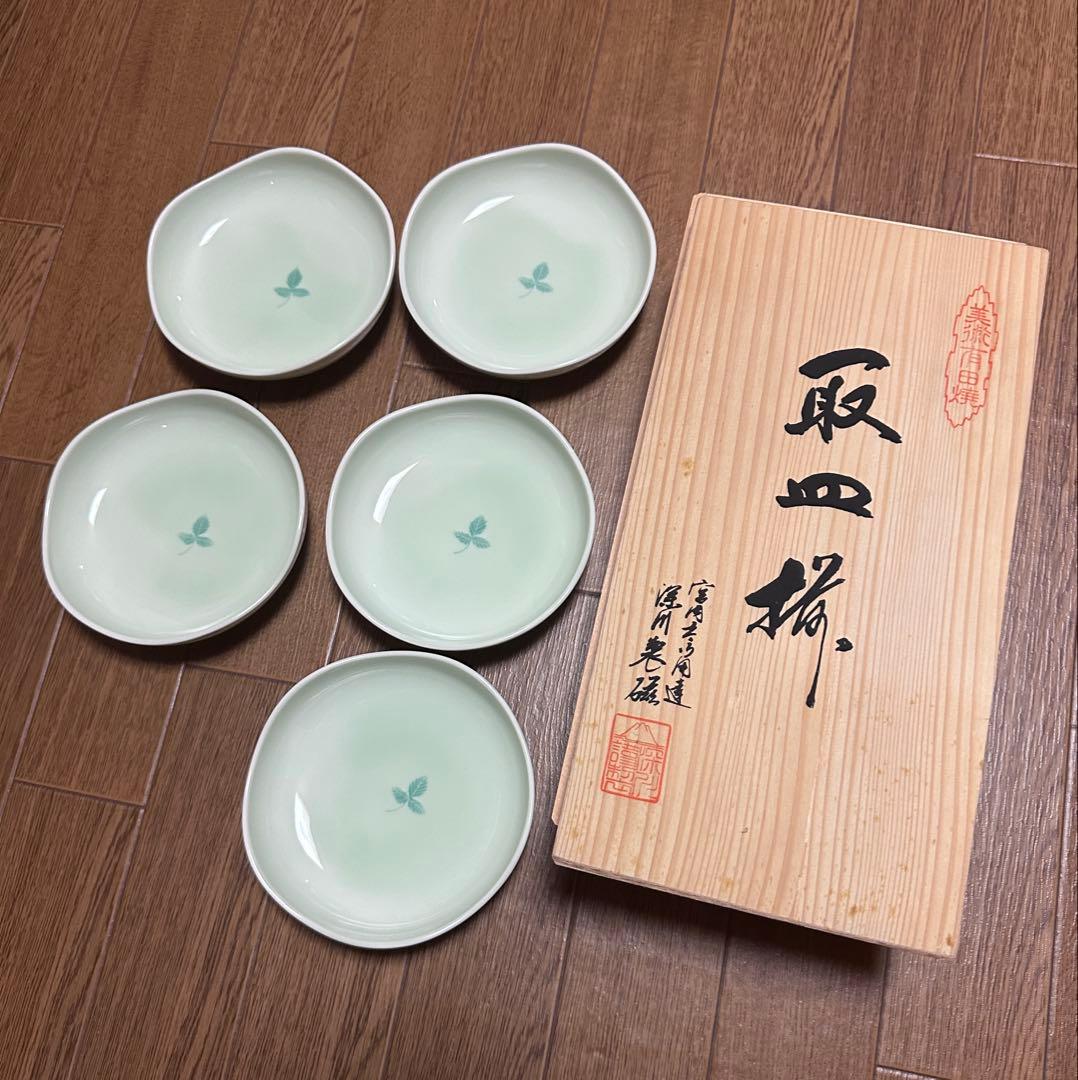 三ツ葉芹　深川製磁 取皿揃（5枚セット）