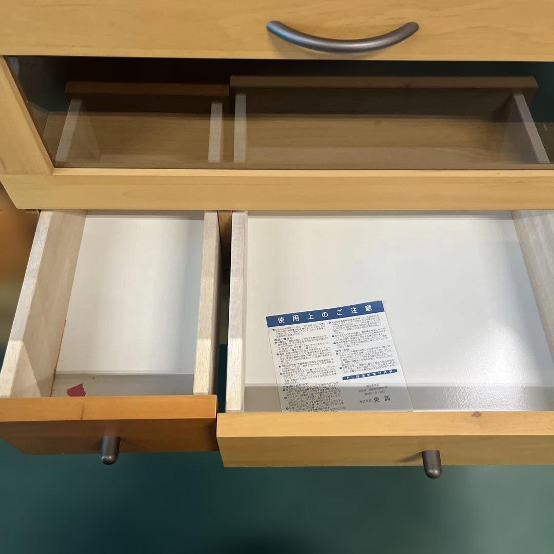 木製テレビ台 引き出し付き ガラス付き インテリア 家具