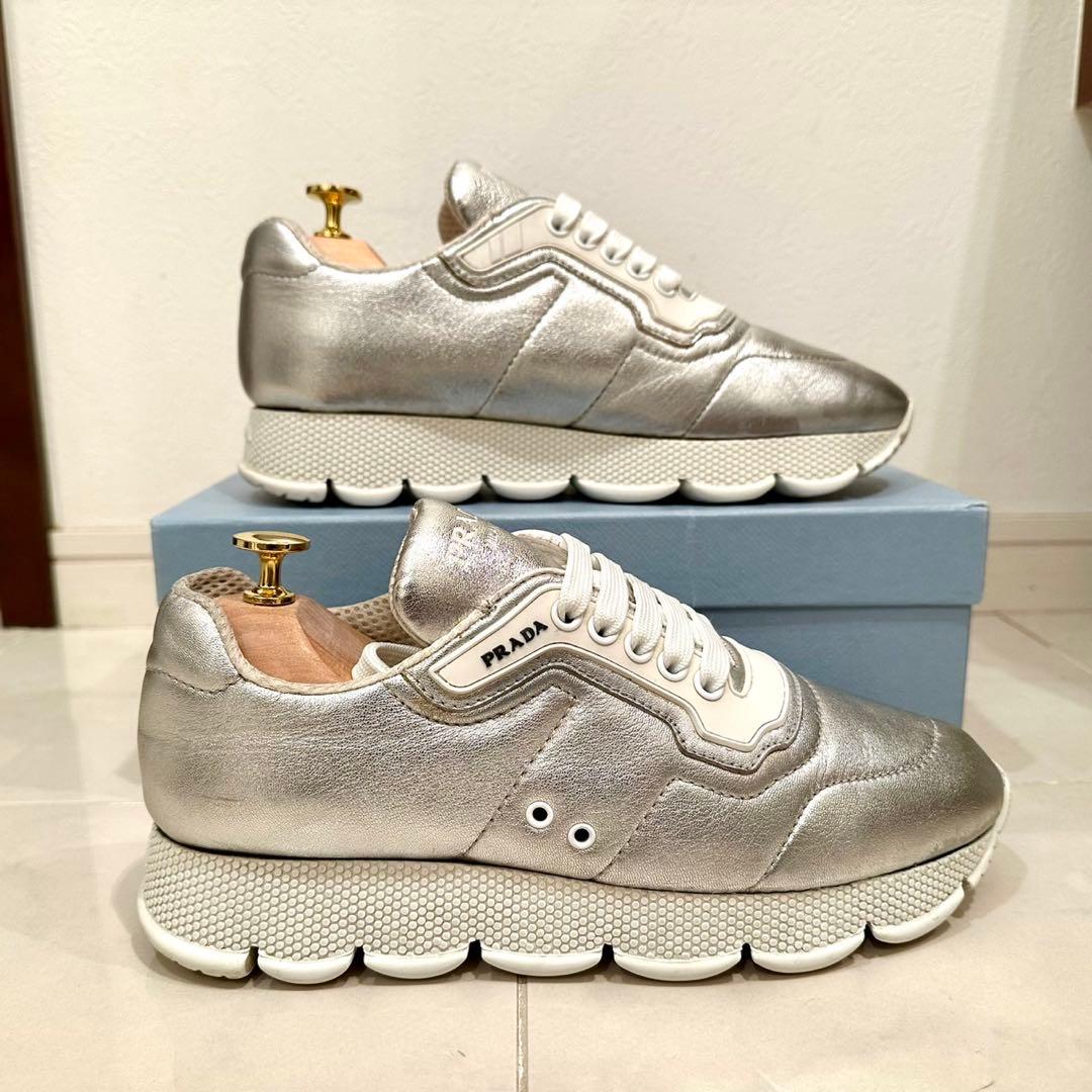 PRADA｜Nappa Leather Cloud Sneakers EU38