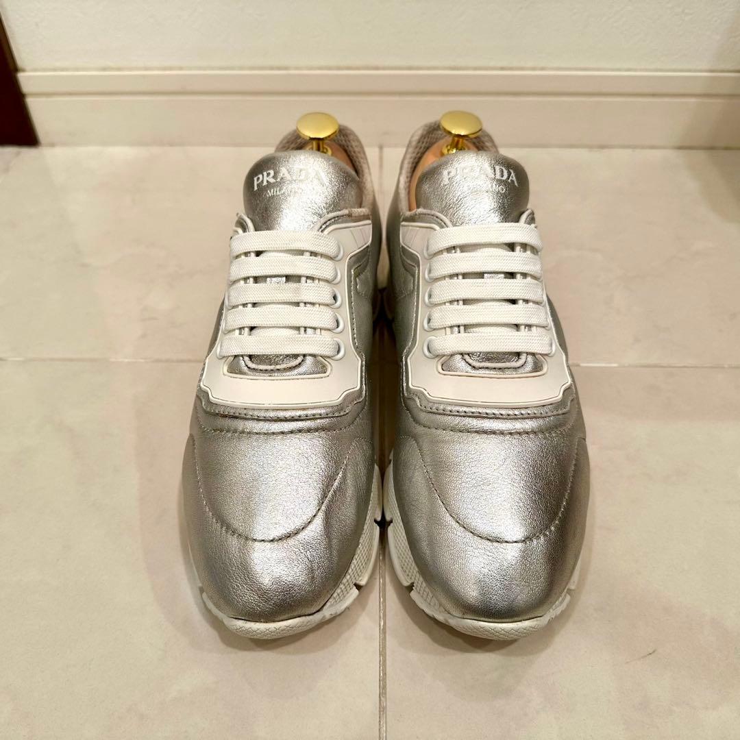 PRADA｜Nappa Leather Cloud Sneakers EU38