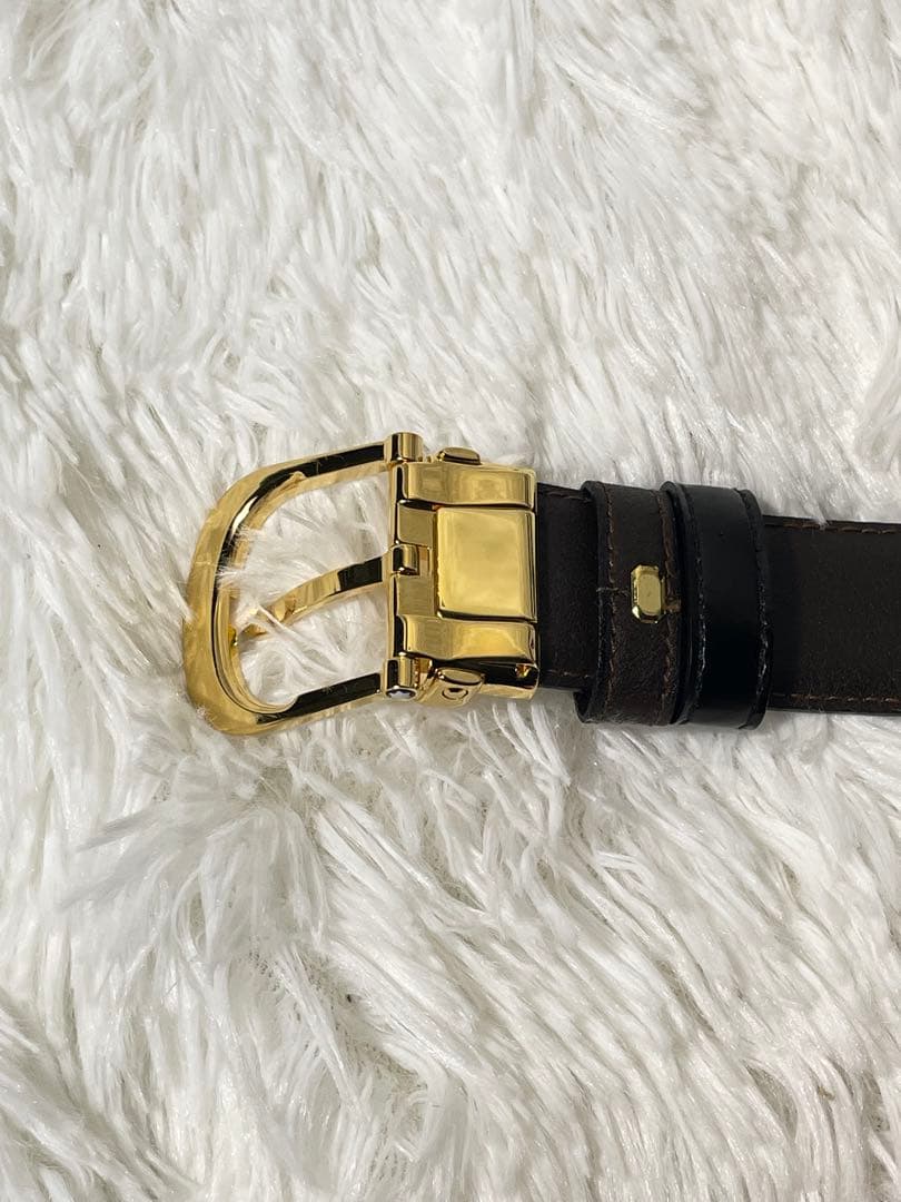 MONTBLANC モンブラン 本革　レザーベルト 黒 ゴールド金具